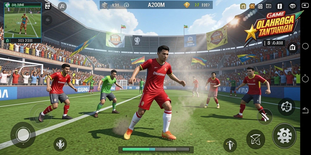 Tampilan gameplay A200M yang seru dan dinamis dalam olahraga.