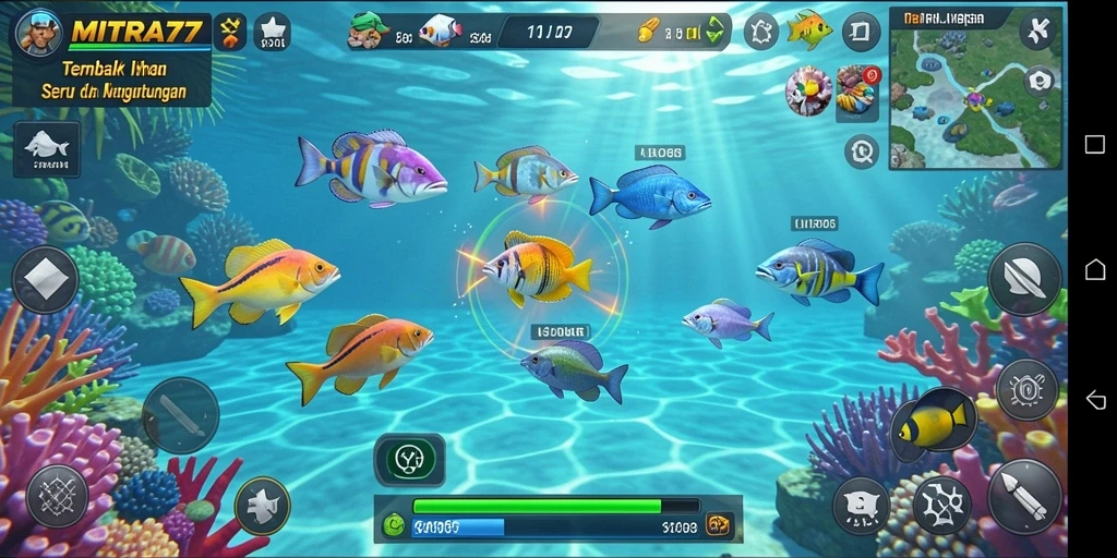 Tampilan screenshot <strong>MITRA77</strong> menampilkan gameplay Tembak Ikan yang seru dan interaktif.