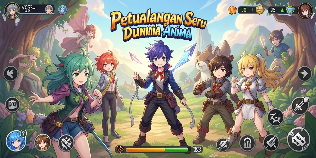 Screenshot utama VC55 menampilkan aksi karakter dalam pertempuran anime yang menegangkan.