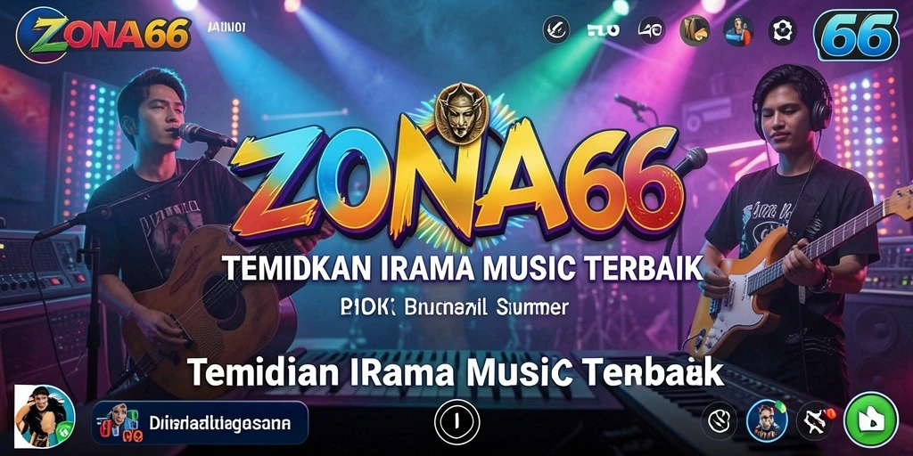 Tampilan antarmuka ZONA66 saat memainkan musik dengan fitur interaktif.